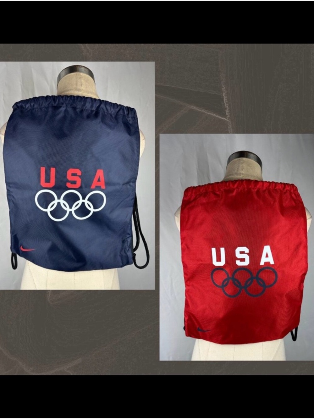 Nike 2-sided Team USA Olympics 5 Ring corded cinch bag